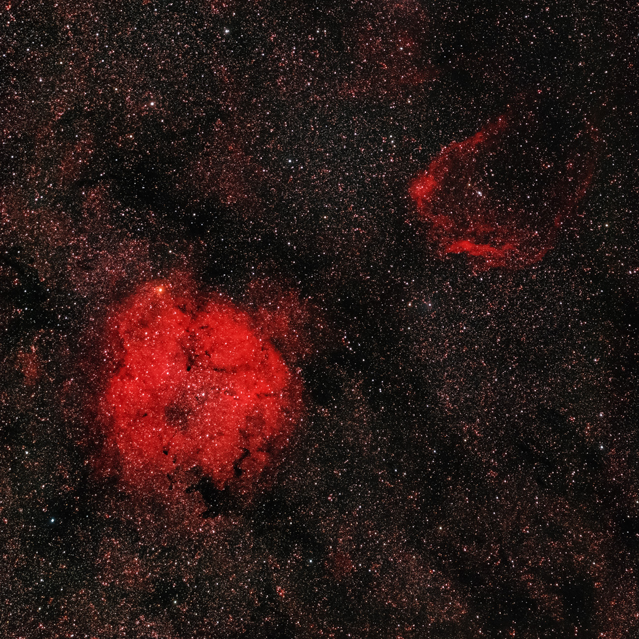 IC 1396 und Sharpless 129 in H-alpha RGB IC 1396, Sh2 129