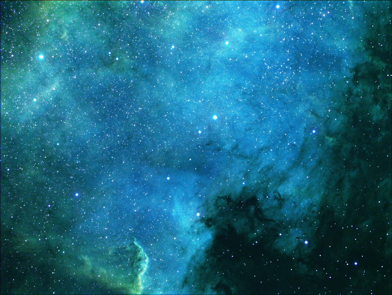 NGC7000 Ausschnitt in Hubble-Farben NGC 7000