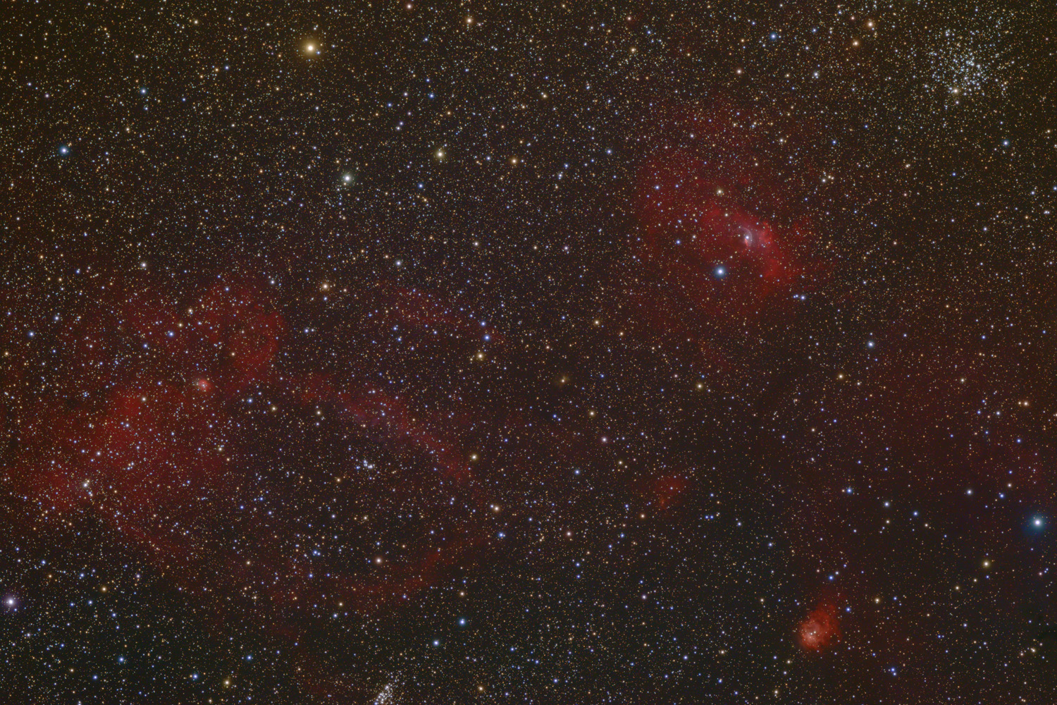 NGC 7635 - Bubblenebel und Umgebung NGC 7365