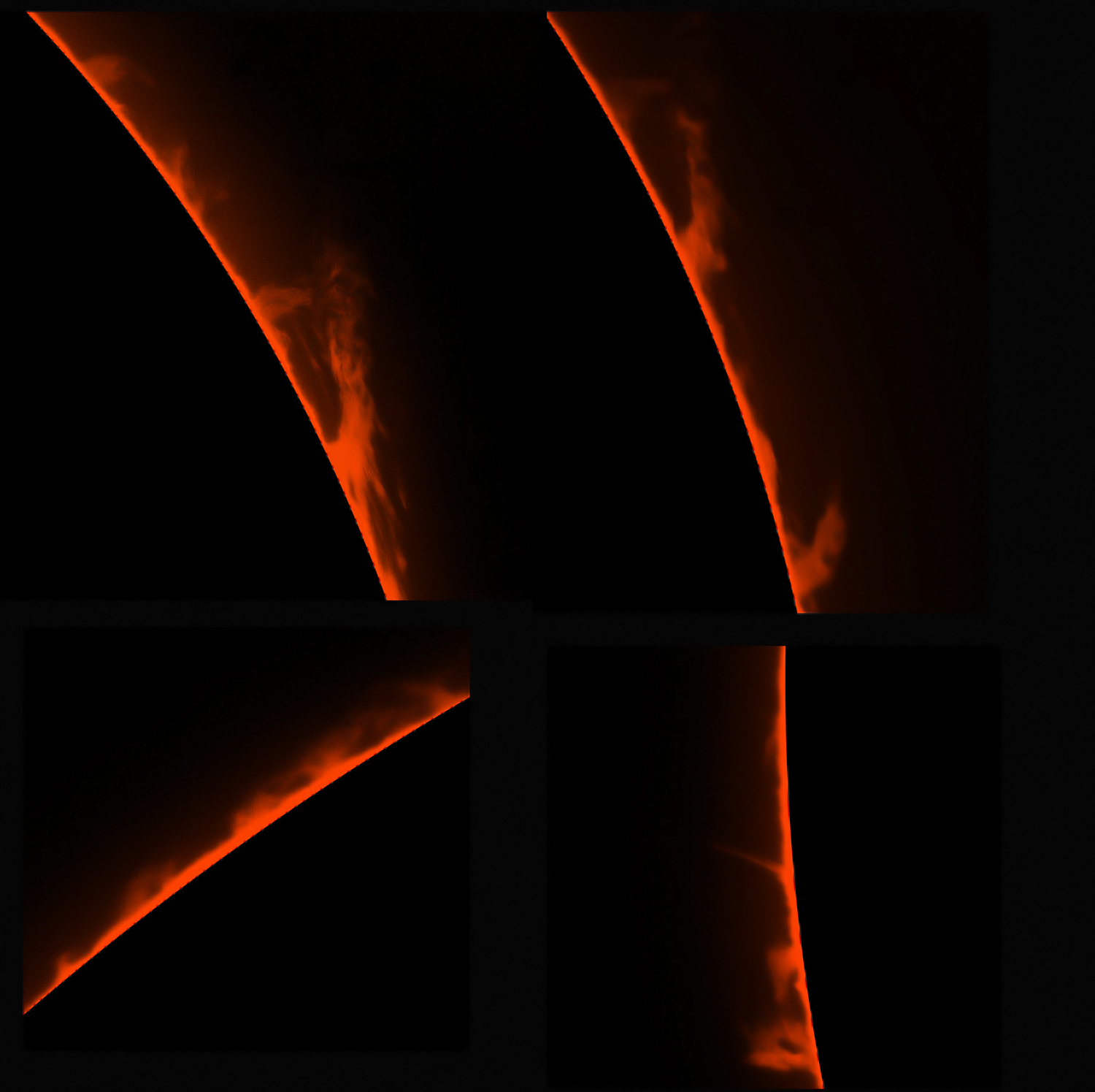 Protuberanzen der Sonne (H-Alpha) am 1.10.2021  