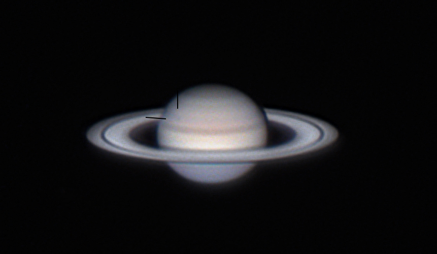 Saturn mit Iapetus  