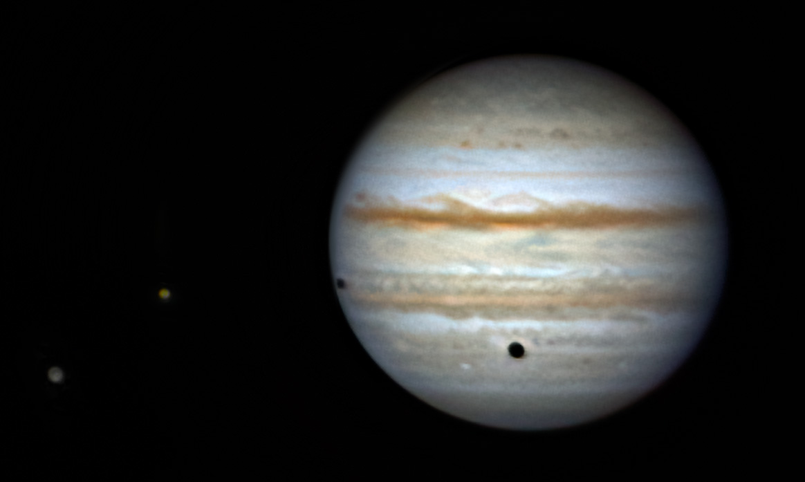 Jupiter mit Io und Ganymed Schattendurchgang 9.8.2022 