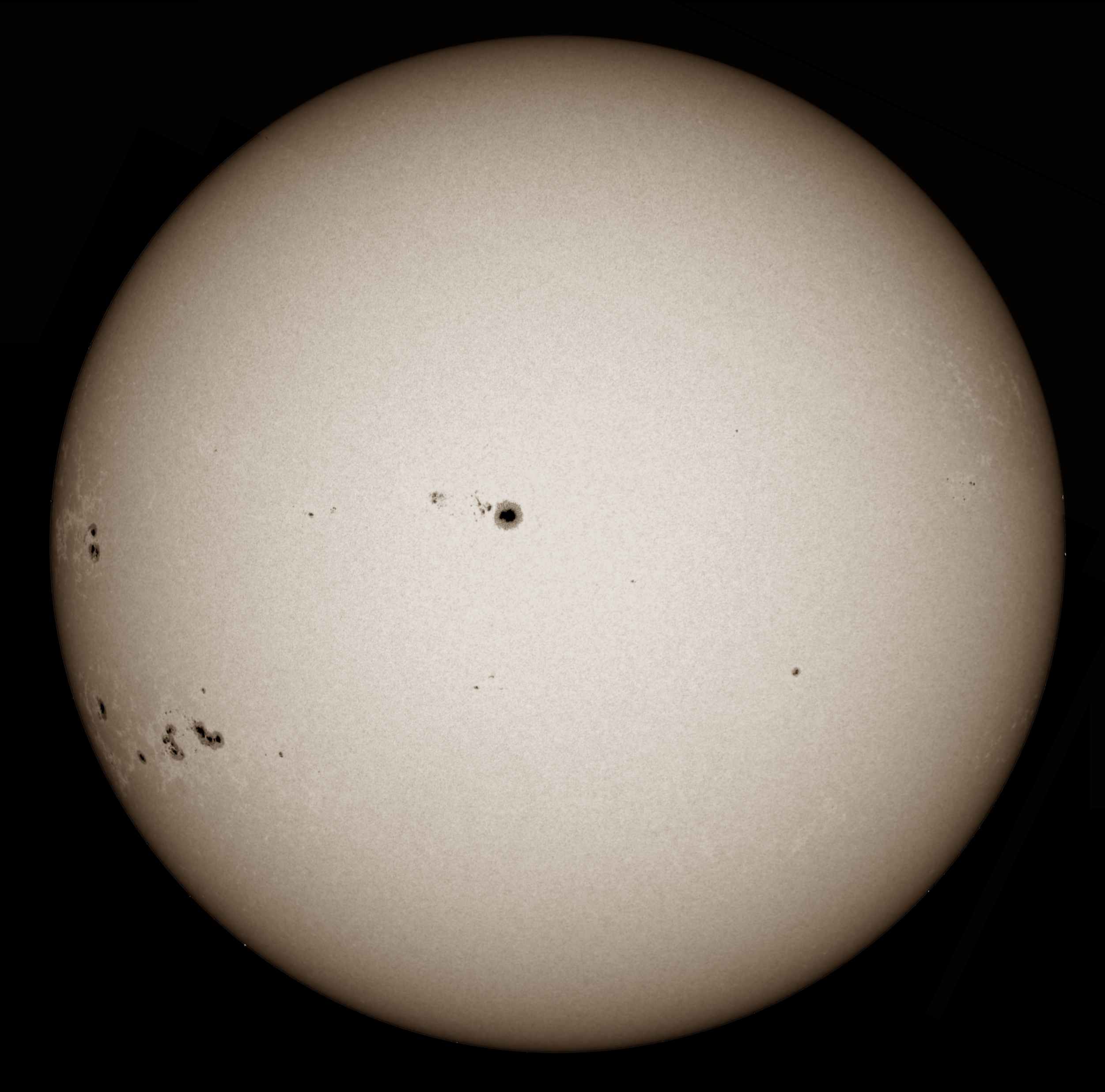 Sonne am 26.8.2025 im Weißlicht 