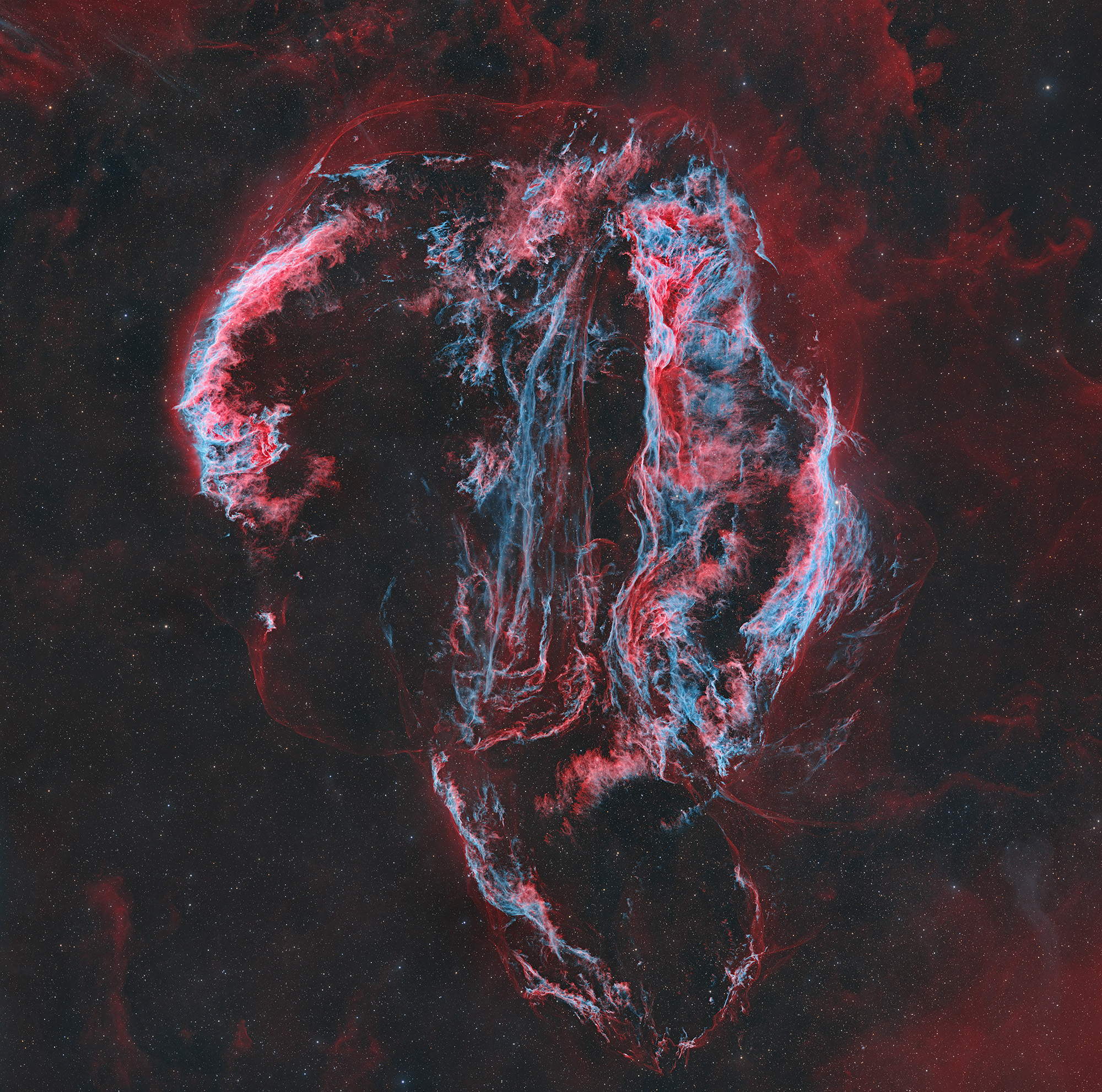 Cirrus-Nebel HOO  6 Felder Mosaik NGC 6992, NGC 6960