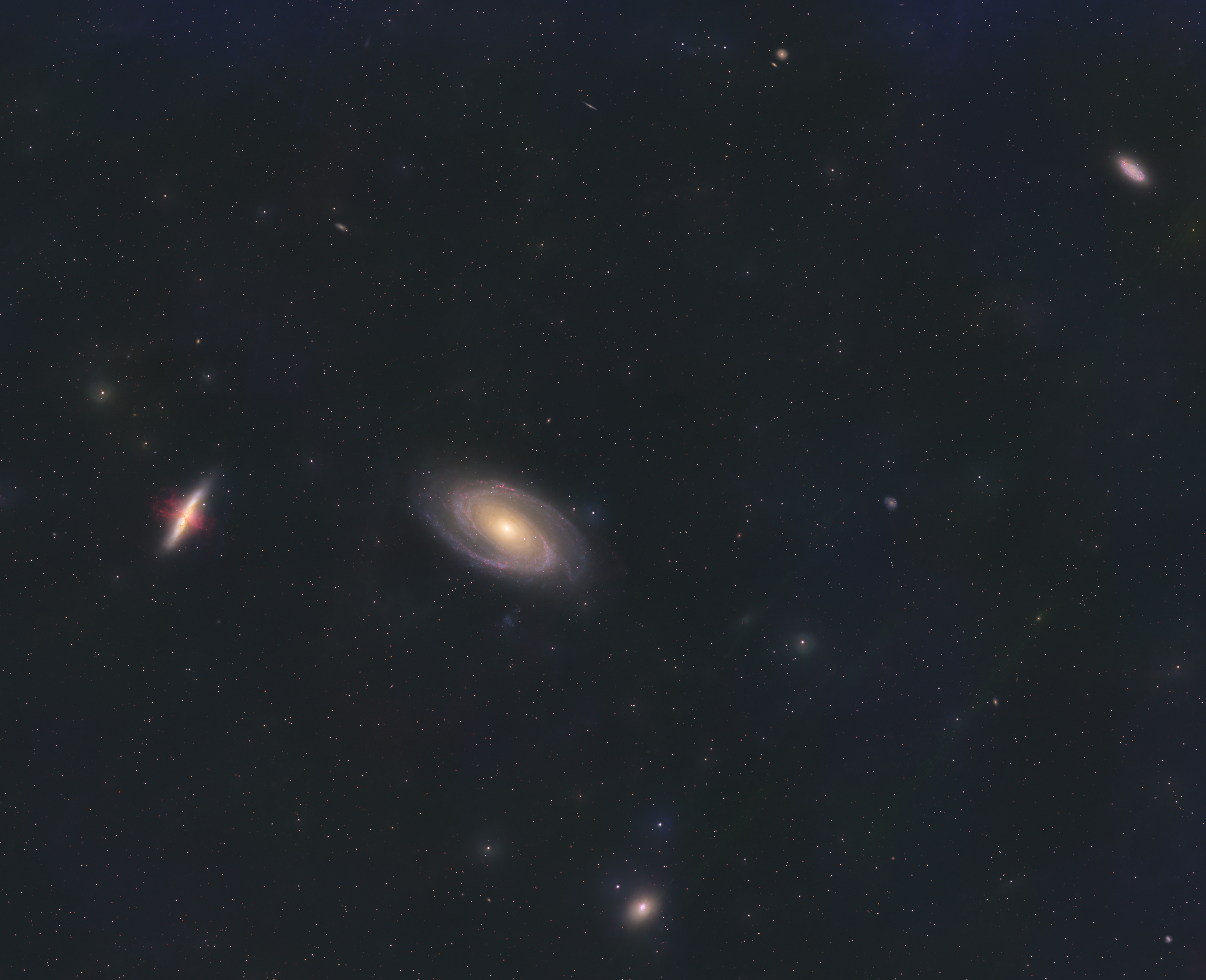 M82, M81 etc. in Erlangen bei Mondlicht M 81, M 82, NGC 2976