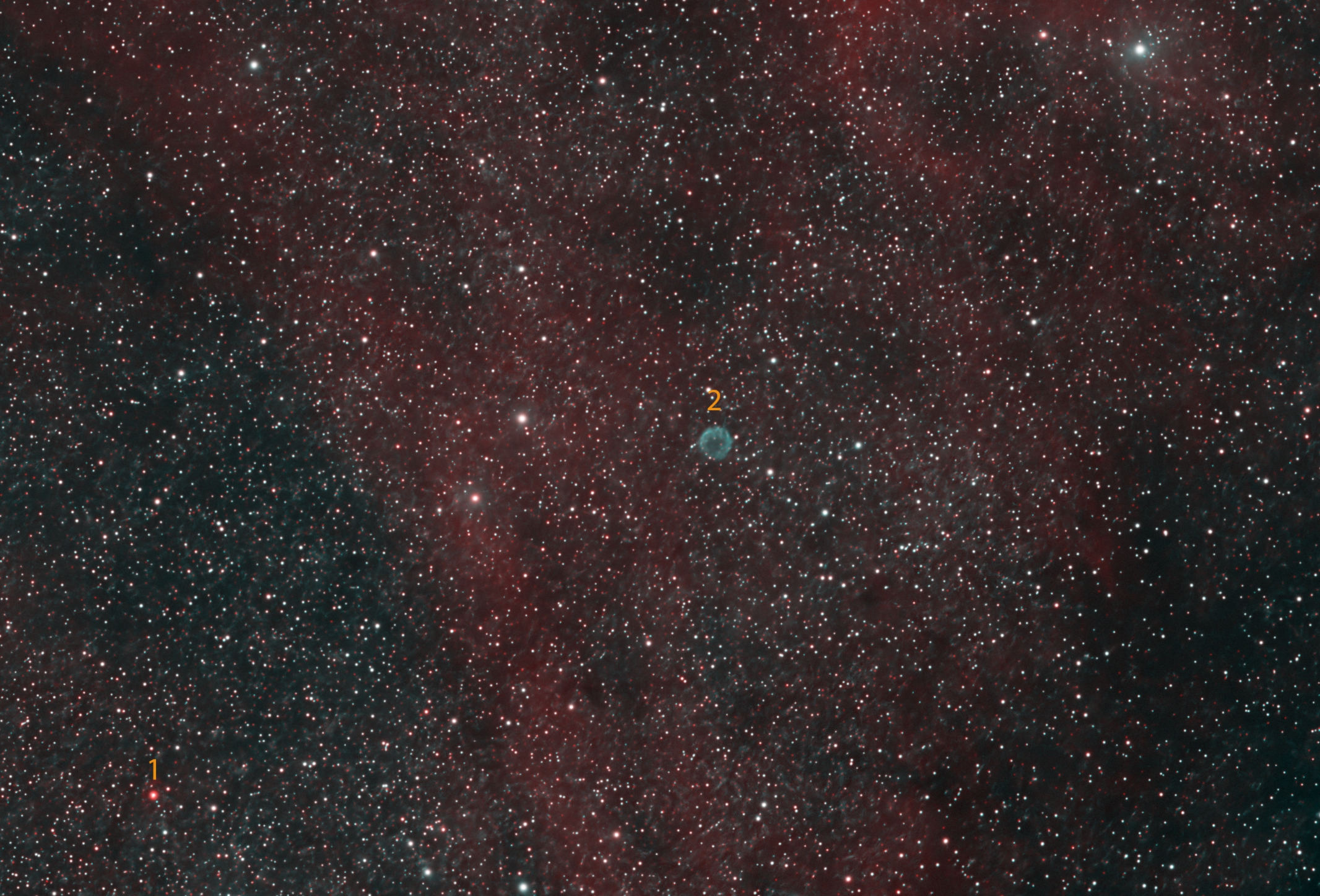 Planetarische Nebel nahe M17 PK 016-1.1