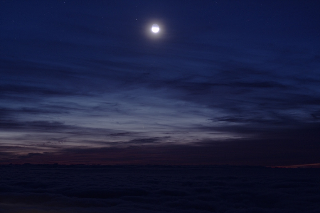 Mond und Komet Panstarrs am 13.3.2013 