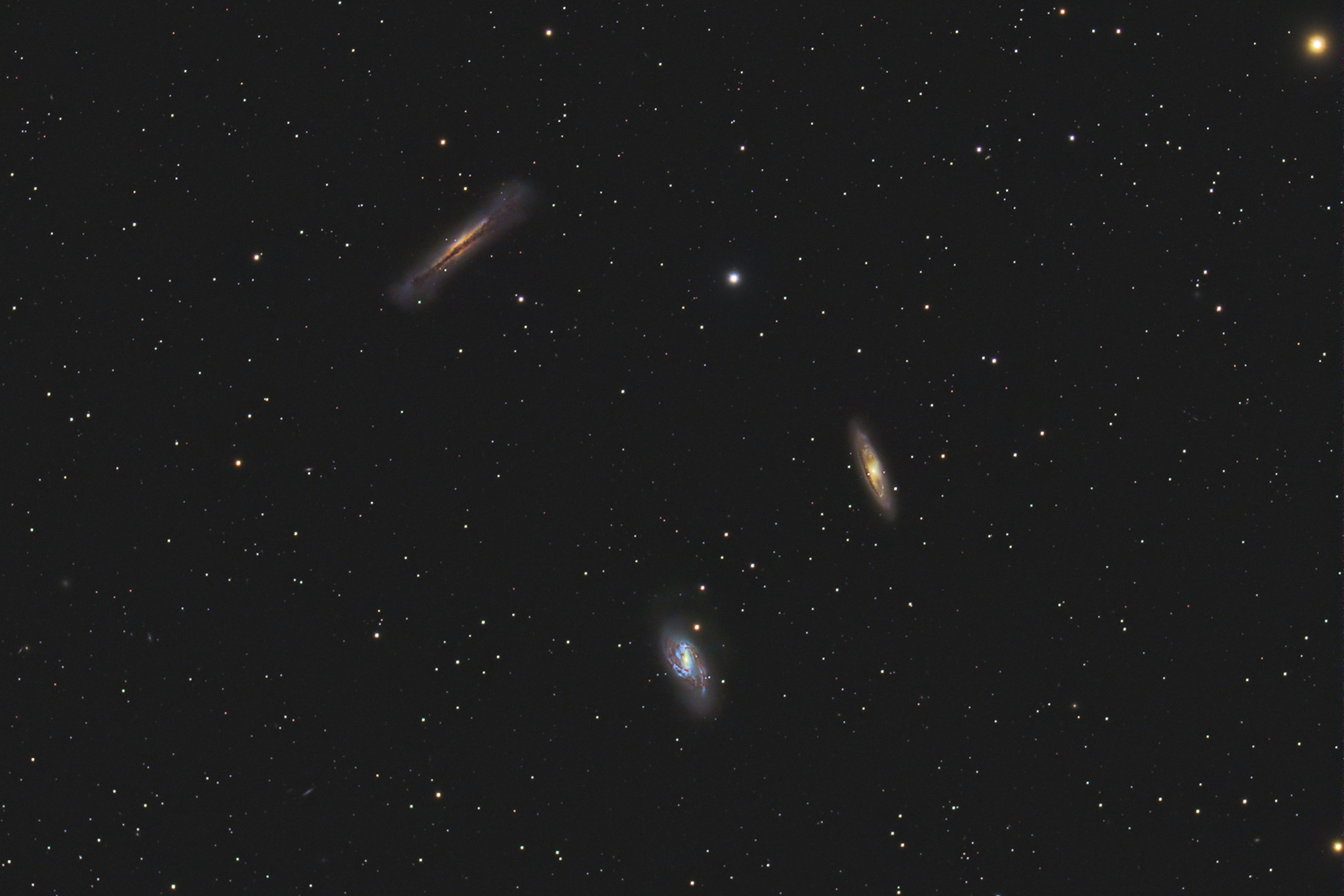 Leo Triplet - M65, M66, NGC 3628 - crop M 66, M 65, NGC 3628