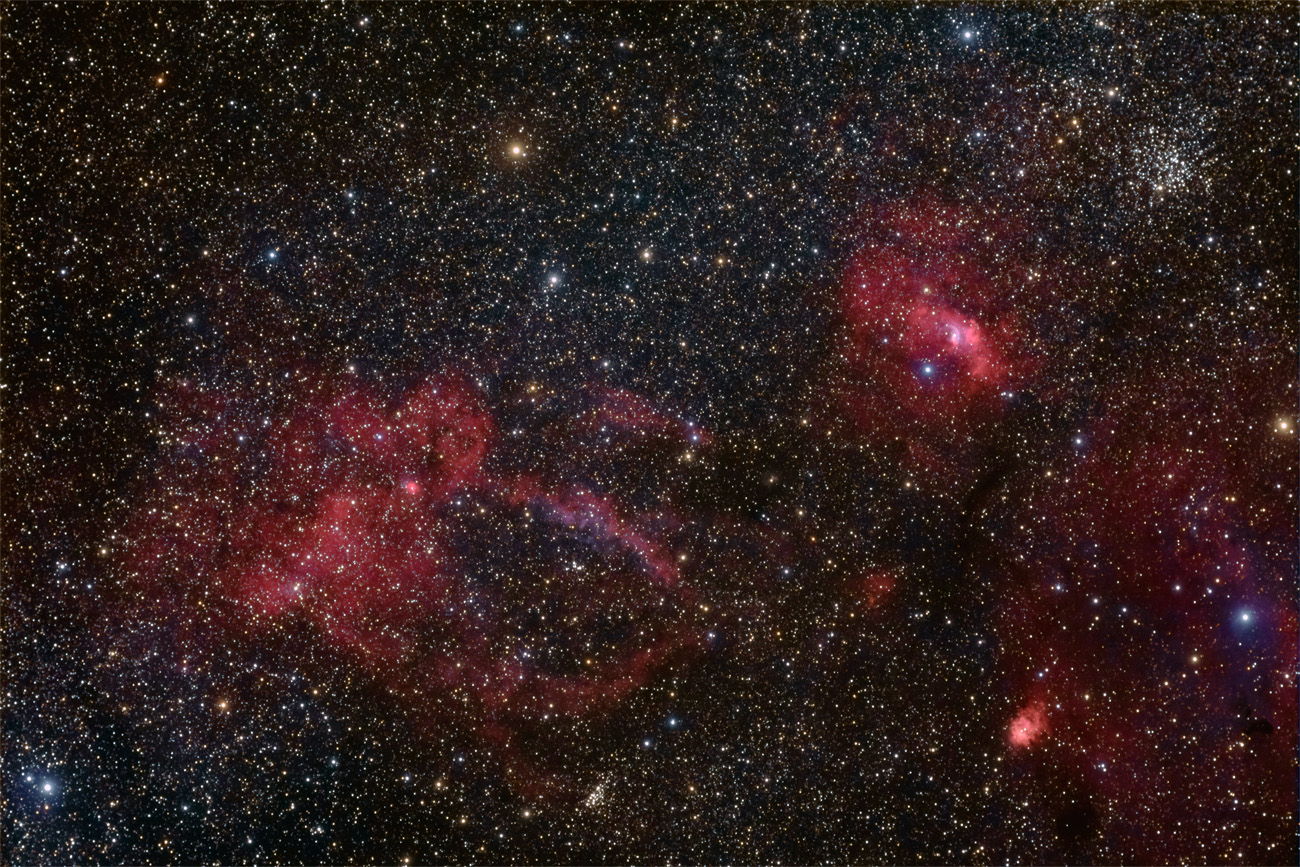 Klaue und Blase Sh2 157, NGC 7635, M 52