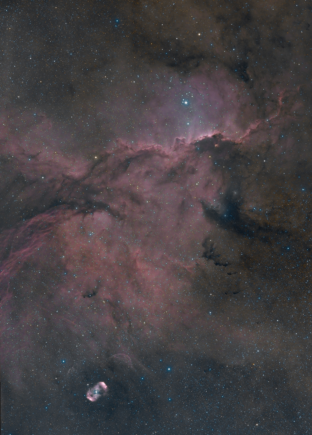 Mosaik von NGC 6188 und angrenzendem blauen Riesen HD148937  NGC 6188