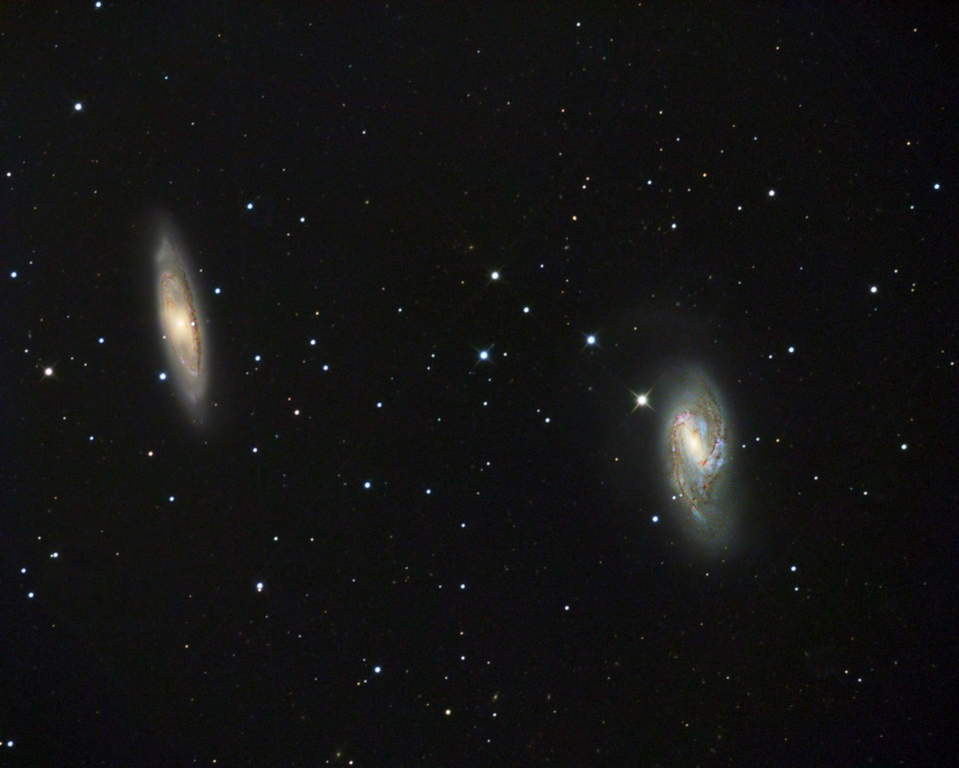 M65 und M66 im Leo-Triplett M 65, M 66