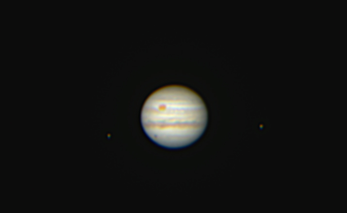Jupiter am 1.7.2018 mit GRF und Schatten von Mond Europa 