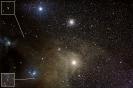 Antaresregion mit 2 Asteroiden